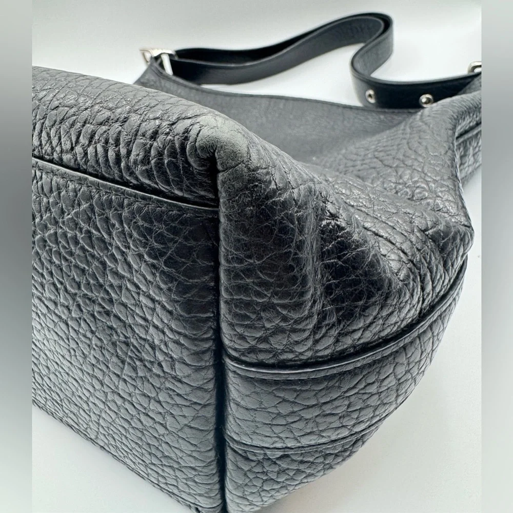 Coach Sara Black Textured Leather Shoulder Bag | Good Used Condition